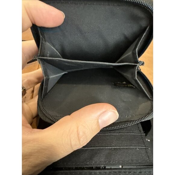 Small Black Buxton Crossbody With Gunmetal Hardware Kisslock Wallet Crocodile - Picture 5 of 7